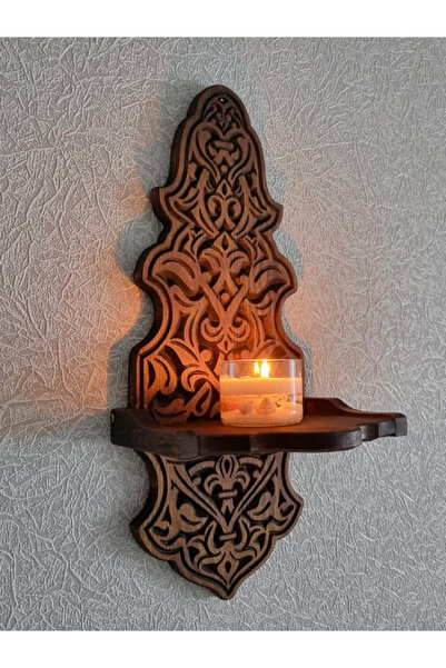 COPPERMALL HANDMADE Ahşap Duvar Mumluğu Büyük Boy Gaz Lambası Duvar Standı De...