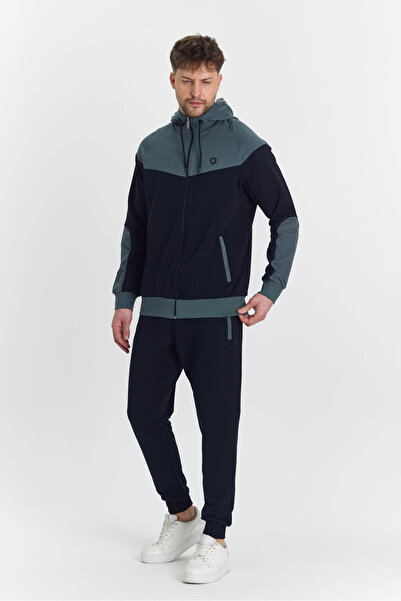 Marco Ferry Men's Cotton Hooded Tracksuit Set A.Indigo 5294-İ