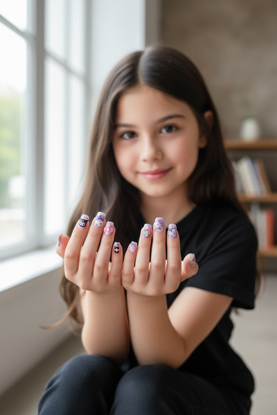 SANRIO kawaii 3D figürlü takma tırnak 12'li takma tırnak seti özel seri kutul...