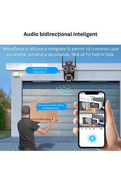 TehnoTek WS-Q204V Outdoor Wi‑Fi Camera, 4MP, 355° Pan/90° Tilt, Color Night Vision, Two‑Way Au