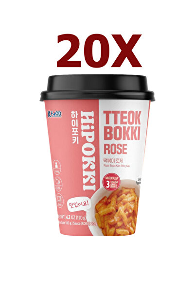 SANSKORE Hipokki Rose Soslu Kore Tteokbokki Pirinç Keki 120gr 20'li Set