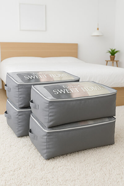 SER&YAT Şeffaf Sweet Home Baskılı Lavanta kokulu [2 Adet] 64x44x20 Kalın Kumaş