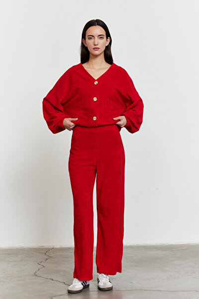 FACETTE سترة من قماش المناشف باللون الأحمر