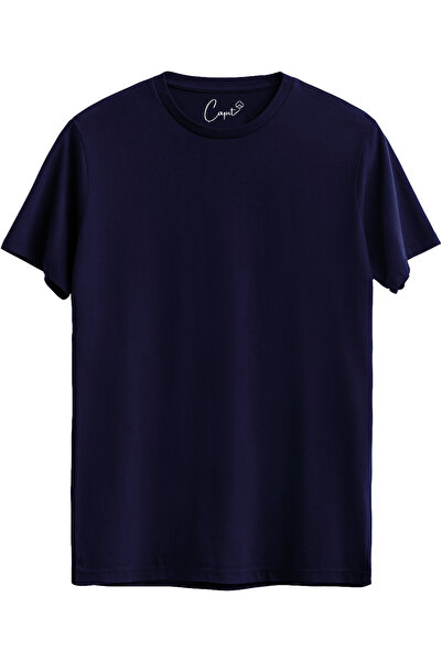 Çapıt تي شيرت أساسي مصنوع من القطن بنسبة 100% برقبة دائرية وقصة قياسية باللون...