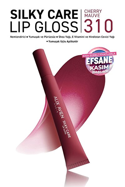 Alix Avien Dolgun Gürünüm ve Nemlendirici Etkili Dudak Parlatıcısı - Silky Care Lipgloss 310 Cherry Mauve