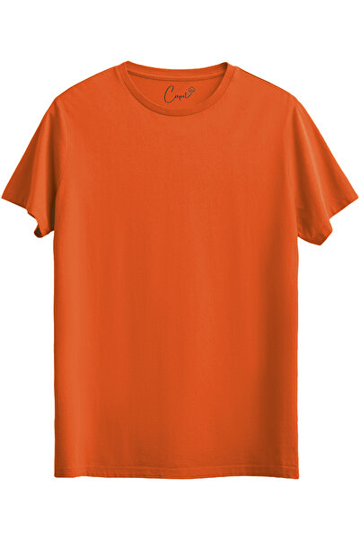 Çapıt Πορτοκαλί Basic T-Shirt από 100% βαμβάκι με λαιμόκοψη