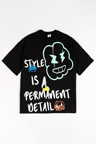 HYPERS Emoji Oversize Erkek Tişört US1137SY