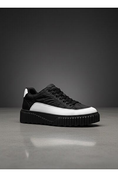 BESKAR BA0801 BOA Черно-бели мъжки маратонки с каишка от парашутна тъкан – подметка против хлъзгане