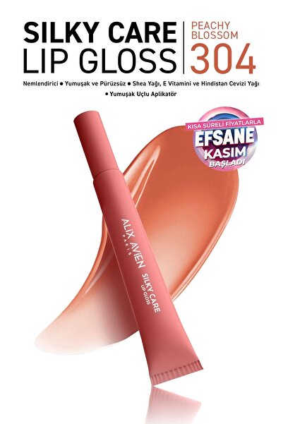 Alix Avien Dolgun Gürünüm ve Nemlendirici Etkili Dudak Parlatıcısı - Silky Care Lipgloss 304 Peachy Blossom