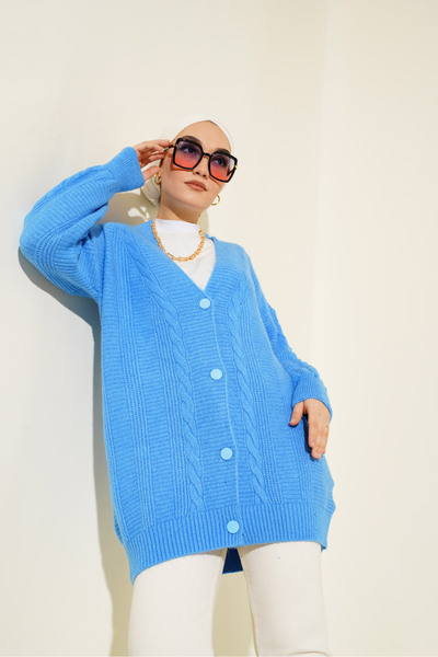 Bigdart 15768 Хиджаб трикотажна жилетка - тъмно синьо