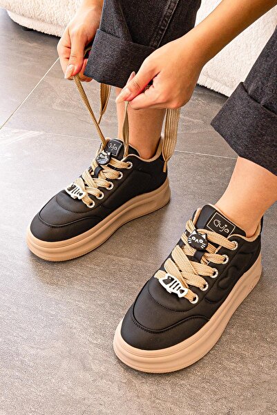 Guja SHERİ İTHAL ÖZEL SERİ YUMUŞAK DERİ KADIN SPOR BOT SİYAH