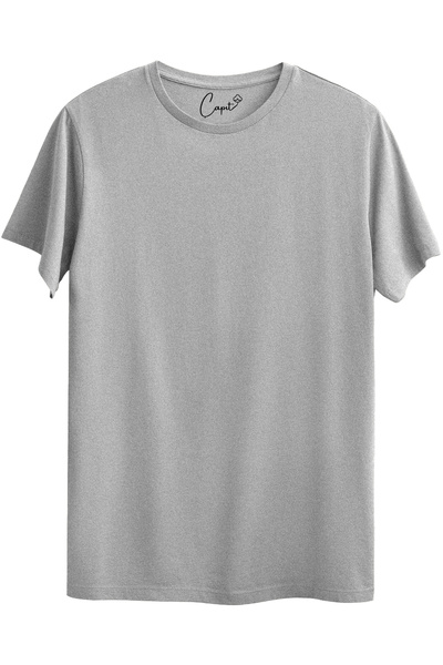 Çapıt Μπλουζάκι από 100% βαμβάκι με λαιμόκοψη Standard Cut Grey Melange Basic...