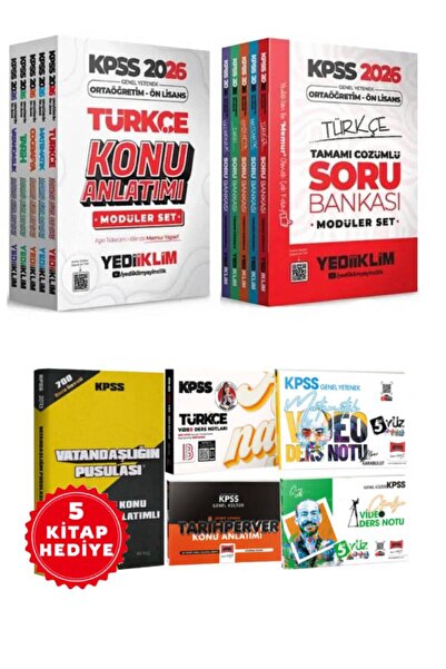Yediiklim Yayınları 2026 KPSS Ortaöğretim Ön Lisans GY-GK Konu Anlatımı ve Soru Bankası Modüler Set