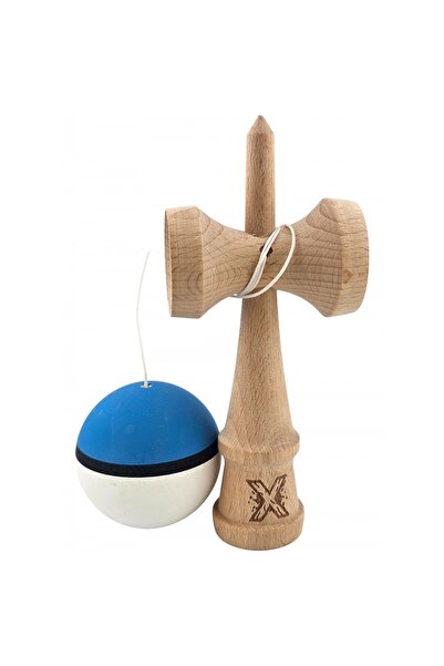 Flippy Kendama X Original, Επαγγελματικό, Flippy, Ξύλινο, Λαβή από καουτσούκ, 18 cm, Μπλε/Λευκό