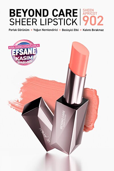 Alix Avien Beyond Care Sheer Lipstick 902 - Sheen Apricot - Yoğun Nemledirici Besleyici Etki - Parlak Ruj
