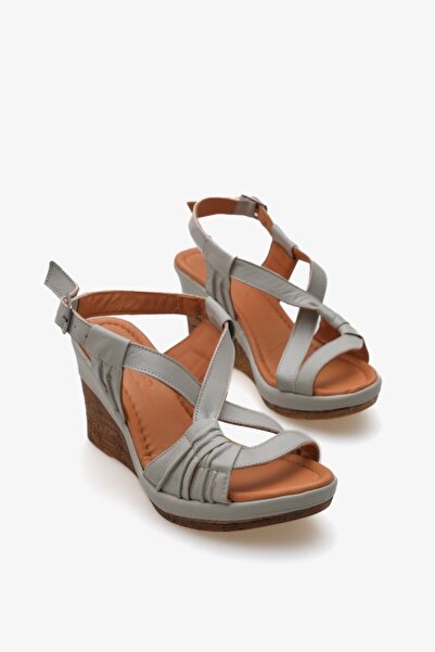 İNNA Xenia İnna Women's Genuine Leather Wedge Sandals