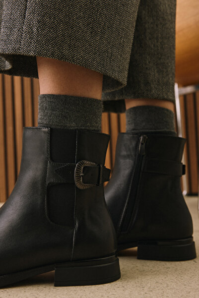 Ziya , Kadın Hakiki Deri Bot 1531022Z7614 Siyah