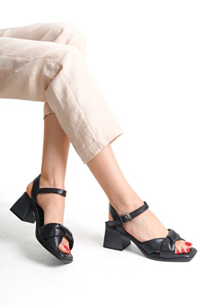 İNNA Γυναικεία πέδιλα με τακούνι από γνήσιο δέρμα Unes İnna