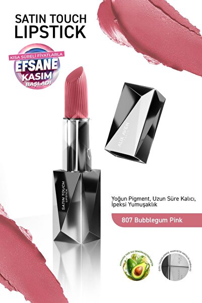 Alix Avien Uzun Süre Kalıcı Nemlendirici Pürüzsüz Etkili Yarı Mat Ruj - Satin Touch Lipstick 807 Bubblegum Pink