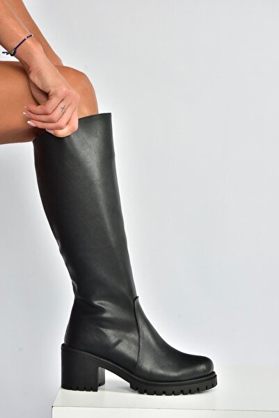Fox Shoes V726800209 Black Thick Heeled Classic Women's Boots