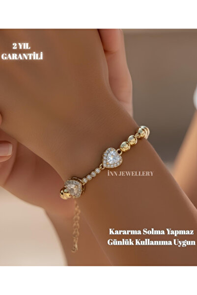 İNN JEWELLERY سوار Xuping مضاد للتشويه ومضاد للحساسية على شكل قلب (ضمان المستورد لمدة عامين)