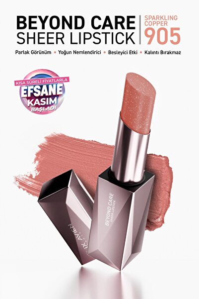 Alix Avien Beyond Care Sheer Lipstick 905 - Sparkling Copper - Yoğun Nemlendirici Besleyici Etki - Parlak Ruj