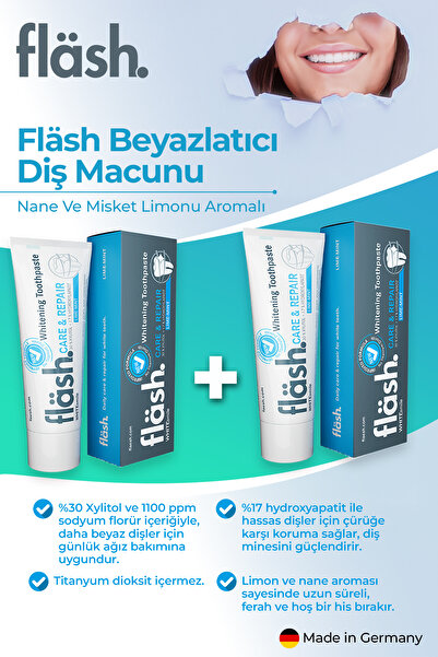WHITEsmile Flash Beyazlatıcı Diş Macunu - Bakım Ve Onarım Nane Ve Misket Limo...