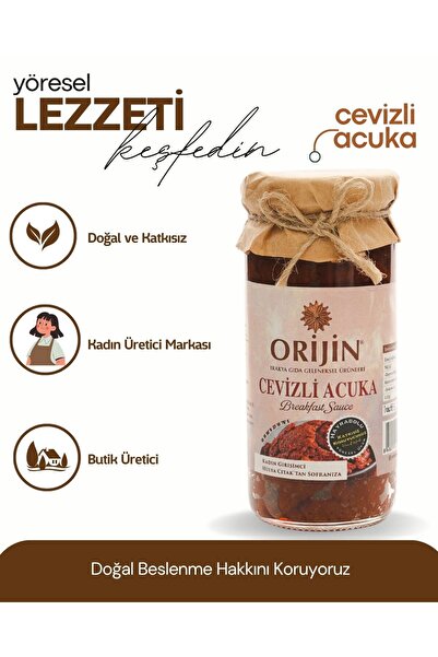 Orijin Trakya Gıda Doğal Cevizli Acuka Kahvaltılık & Meze Trakya ve Antakya Lezzet Birleşimi 240 GR