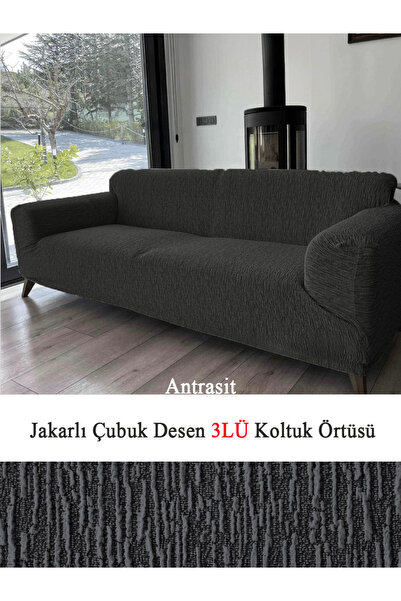 StarMall Jakarlı Koltuk Kanepe Chester Örtüsü Koltuk Kılıfı 3 Kişilik Bir Adet