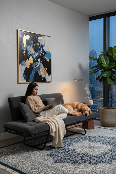 Home Katlanır Yataklı İkili Kanepe | Mekanizmalı Çekyat Koltuk | Açılır Kollar & Fonksiyonel | Füme