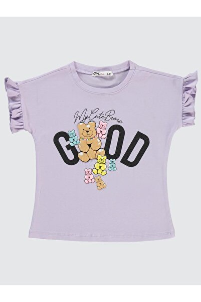 Civil Girls Μπλουζάκι με στάμπα αρκουδάκι για 2-5 ετών - Λιλά 3-4 ετών