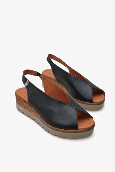 İNNA Sandale cu pană din piele naturală pentru femei Nadine İnna