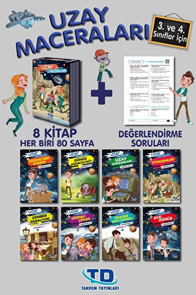 Tandem Yayınları Uzay Maceraları 3. Ve 4.sınıf 8 Kitap Kutulu Okuma Seti + de...