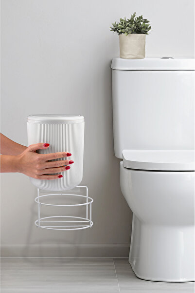 Okyanus Home White Eco Magic Hanging Round Mina Trash Can