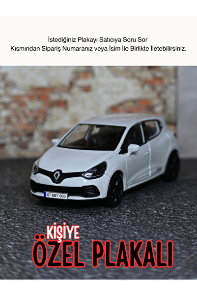 bebeym Renault Clio 4 Metal Araba - Clio Oyuncak Araba - Kişiye Özel Plakalı