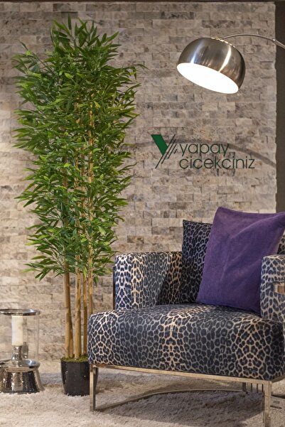 YAPAY ÇİÇEKÇİNİZ 7 Gövdeli Yoğun Yapraklı 180 Cm Lüks Yapay Bambu Ağacı