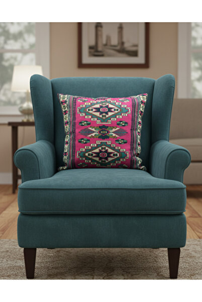 TURKISHRUG KINGDOM غطاء وسادة مربع الشكل على شكل الأناضول التقليدي