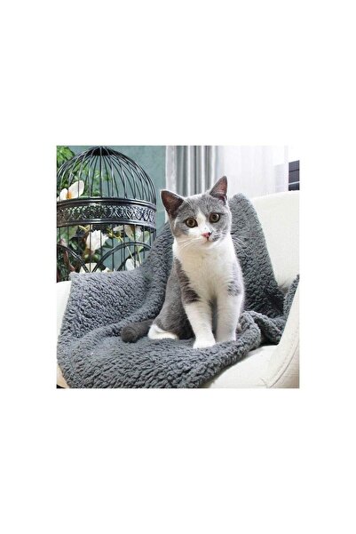 Nursoft Peluş Kedi Battaniyesi Antrasit 60x80 Cm