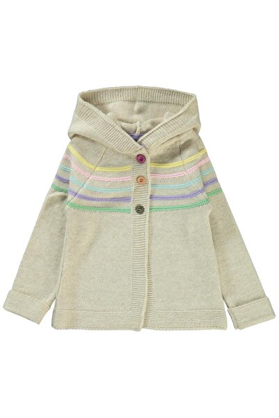 Civil Girls Colorful Striped Cardigan for Ages 2-5 - Beige4-5 Years