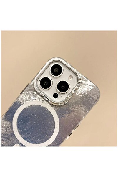 Zebana Apple iPhone 16 Pro Uyumlu Kılıf Glow Taşlı Silikon Kılıf (Kablosuz Şarj) Lila
