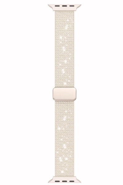 PSGT Lüks Sparkle Elmas Manyetik Kayış Apple Watch 3/4/5/6/se/7/8/9-42-44-45-49mm-S10(46MM) Kumaş Taşlı