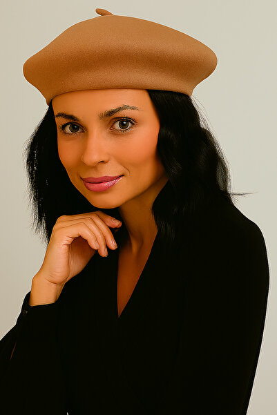 MAYOPORT Unısex Yün Keçe Ressam Beresı Şapka Fransız Fötr Kasket Ressam Bere