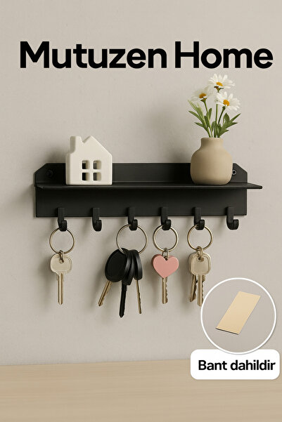 Genel Markalar Anahtar Askısı Duvar Rafı Plastik Antre Hol Anahtar Askısı