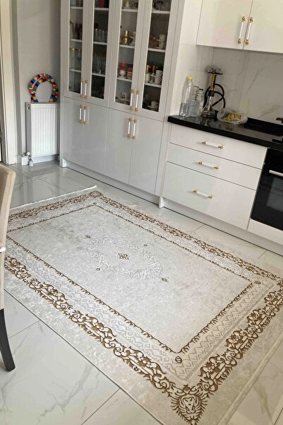 VOPTEKS Gold Halı Salon Halısı Makinede Yıkanabilir Halı Kaymaz Taban Halı