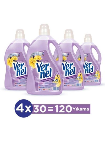 Vernel Çamaşır Yumuşatıcısı 3lt Aromatherapy Relax 4'lü Set
