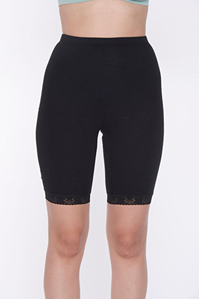 Yıldız Çamaşır Chiloți lungi din dantelă neagră de damă 3 bucăți 100% bumbac