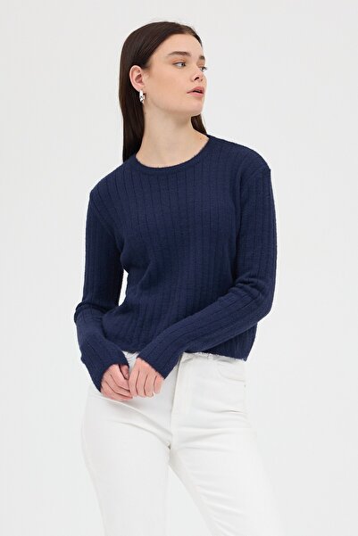 Rays Pulover pentru femei Laci guler rotund cu mânecă lungă 2412