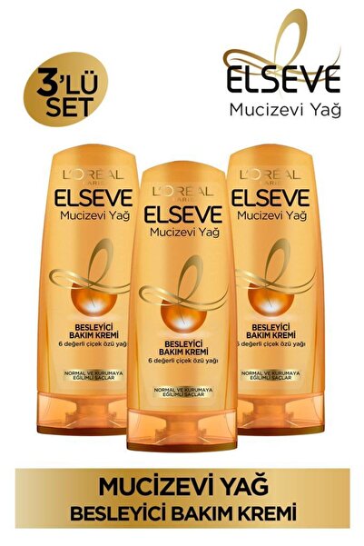 ELSEVE 3'lü Mucizevi Yağ Besleyici Bakım Kremi 390 Ml Seti