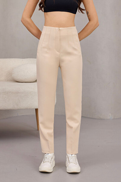 alanora Kadın Yüksek Bel Pensli Kumaş Pantolon