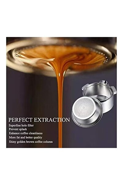 LUXJIA Stainless Steel Coffee Filter with Bottomless Portafilter and Black Filter Basket, 51 mm